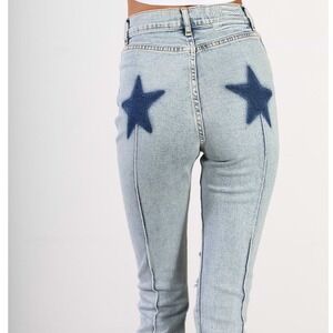 Revice Denim Jeans Women's Size 27 Acid Wash Uptown Rising‎ Star Back Ripped
